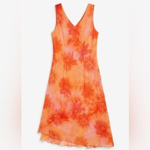 Enfocus Studio Orange Floral Midi Dress